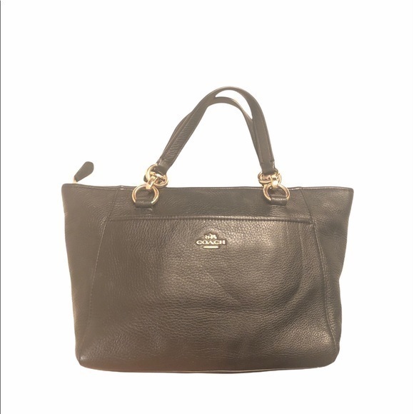 Coach 35050 black leather mini tote